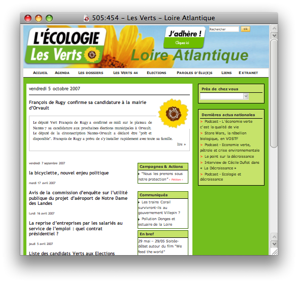 Portail d'actualité des Verts de Loire Atlantique